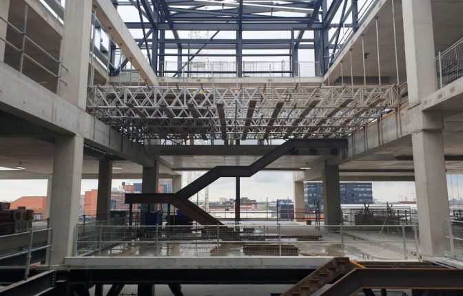 Image of a new building midway through construction
