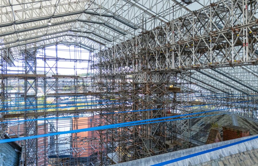 An image of Blackburn College and the scaffolding project.